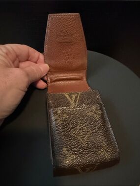 Louis Vuitton Brown and Tan Monogram Flip Card Case